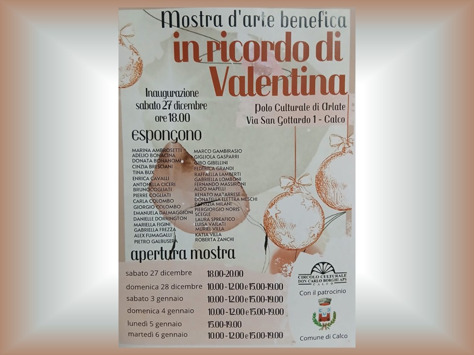 Mostra arte in ricordo di Valentina